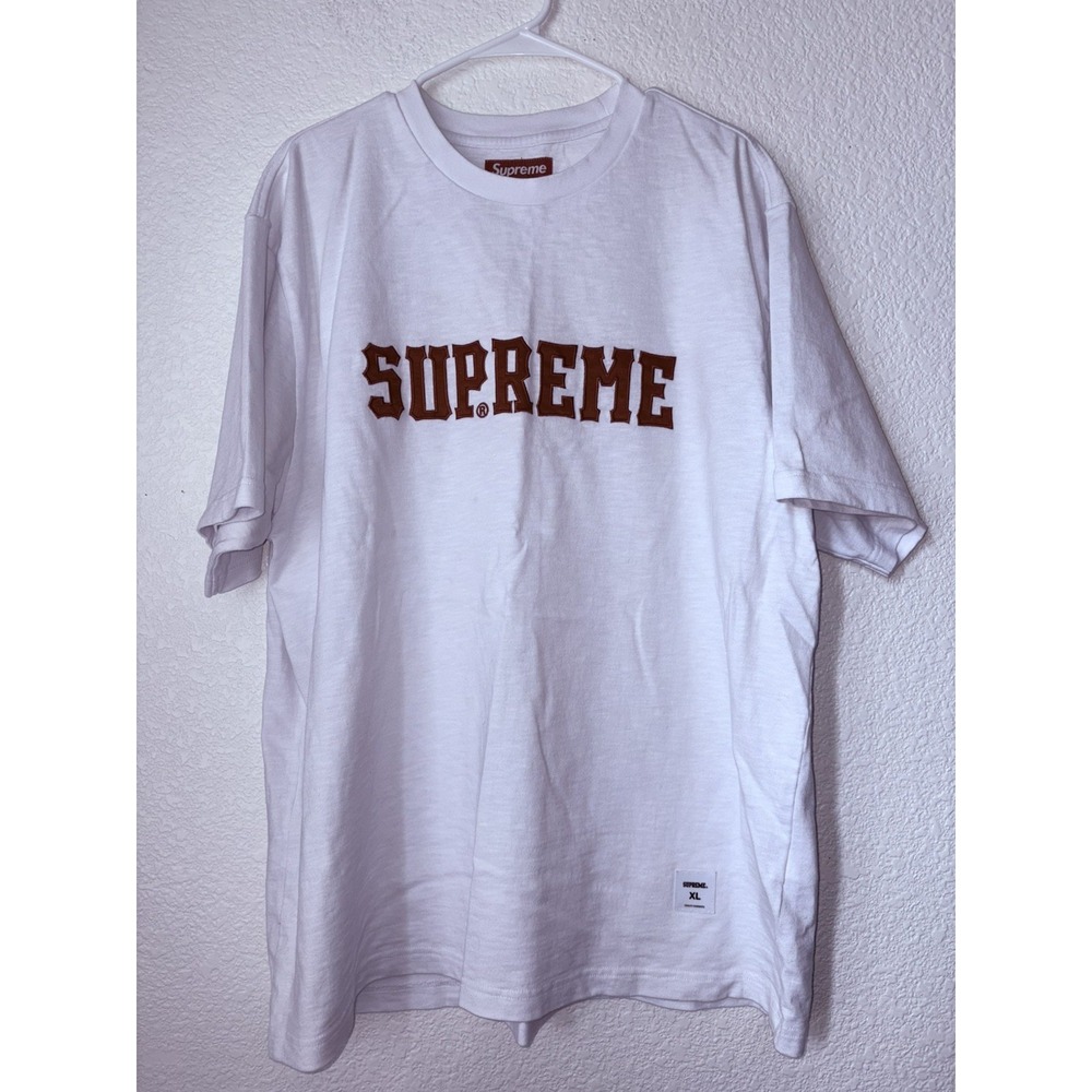 Supreme White Graphic Tee Men's Short Sleeve Crew Neck Cotton T-Shirt Size XL